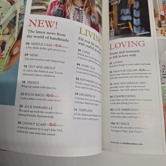 Mollie Makes UK Magazine 2011 Issue 9 Book Journal Covers Embroidery No Kit - Picture 2 of 8